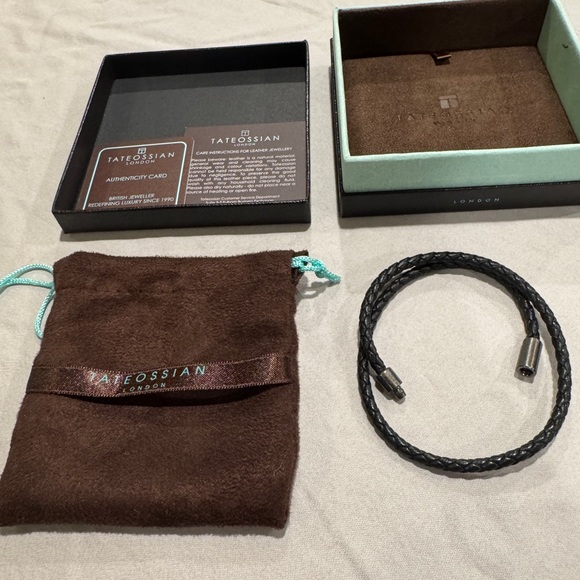 Tateossian Pop Rigato Double Wrap Leather Bracelet - Picture 6 of 6